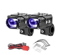 CDQMTGCM Motorcycle Fog light Led Spotlight Hi-Lo beam with blue Demon eye Powerful led light Auxiliary headlight for Motorbike dirt bike