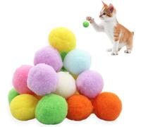 CDRPD 20 Pcs Cat Ball Toy,Interactive Cat Pom Pom Balls,Soft Plush Balls,Funny Interactive Cats Toys for Indoor Cats Training,Exercise,Playing(3 cm)