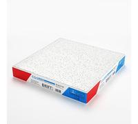 CDS Drift 10 Pack of White Mineral Fibre Acoustic Suspended Ceiling Tiles, 595mm x 595mm, 12mm Thick, Directional Fissured Pattern, Similar to Armstrong Tatra and Zentia Fission, Economical Range