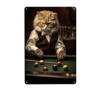 CDSASHCA Serious cat billiard player metal Signs,Funny Billiards Room Wall Decor Hanging tin sign Plaque Art,Rustic Billiards Hall,Man cave,Bar,Tavern,Game Room decoration pool Signs Gifts Metal Sign