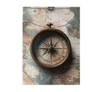CDSASHCA Vintage World Map with Ornate Compass 500 Piece Adult Wooden Puzzle - Ideal for Exercising Brain Power, Hands-on Skills,Spell Out Your Child's Dream Kingdom,Gifts fro Friend and Family