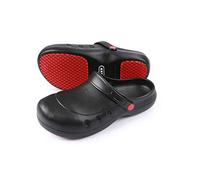 cdsnxore Men or Women Safety Work Shoes Kitchen and Chef Non Slip Resistant Clog 9/10 Black