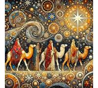 cdsnxore Pilgrimage Diamond Painting Kits for Adults, Camel Caravan Diamond Art, Home Wall Decor，30 * 30CM (LZ347)