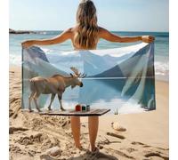 CDSS Alpine Majesty: A Moose'S Tea Break By The Lake Bath Towel Towels For Bathroom Gym Towels