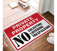 CDSS Backyard Bar Decor Private Property No Trespassing Sign,No Loitering,No Soliciting For Homes Mat Indoor Door Mats For Home Husband Gifts(40X60CM)