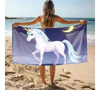 CDSS Beach Bags For Women Magical Unicorn Under The Moonlit Sky Bath Towel Towels Pool Towels