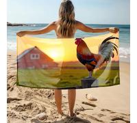 CDSS Cotton Towels Rooster Crowing At Sunset On The Farm Bath Towel Bath Towels Set White Hand Towels For Bathroom