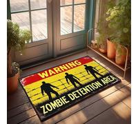 CDSS Door Matt Zombie Detention Area Warning Sign Doormat Man Cave Accessories Spring Porch Decor(65X90CM)