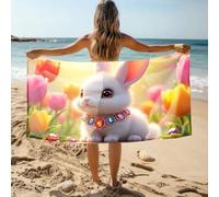 CDSS Extra Large Bath Towels Adorable Bunny In A Garden Of Flowers Bath Towel Shower Towels