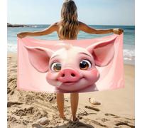 CDSS Extra Large Bath Towels Adorable Pig With Big Brown Eyes Bath Towel Shower Towels