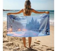 CDSS Extra Large Bath Towels Winter Castle In Snowy Landscape Bath Towel Shower Towels