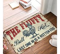 CDSS Fall Floor Mat Outdoor Chicken Coop Sign The Fluffy Butt Hut Last One In Is A Rotten Egg Rug Boys Room Decor Teenager Rugs For Bedroom Aestheti(65X90CM)