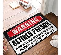 CDSS Front Door Inside Mat Warning Retired Person Knows Everything Rug Camper Decorations For Inside Farm Mat(65X90CM)