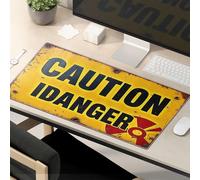 CDSS Funny Desk Accessories For Work Caution: Radioactive Danger Warning Mouse Pad Mouse Pads For Desk Cat Mouse Pad