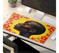 CDSS Funny Desk Accessories For Work Floral Serenity: A Woman'S Profile Amidst Red Flowers Mouse Pad Mouse Pads For Desk Cat Mouse Pad