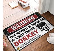 CDSS Funny Door Mats Outdoor Warning This Property Is Protected By A Highly Trained Donkey Rug Fall Mats Outdoor Door Matt(50X80CM)