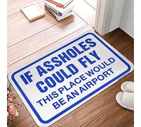 CDSS Garage Decor For Men If Assholes Could Fly This Place Would Be An Airport Rug Indoor Door Mats For Entryway Farmhouse Bathroom M(50X80CM)
