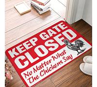 CDSS Inside Door Mats For Front Door Keep Gate Closed Noter What The Chickens Say Rug Man Cave Decorations Farmhouse Welcome Mat(40X60CM)