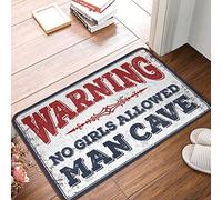 CDSS Knock Before Entering Door Sign Warning! Man Cave No Girls Allowed Rug Music Decor Welcome Mat Indoor Non Slip(40X60CM)