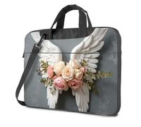 CDSS Laptop Backpack For Men Angel Wings With Floral Bouquet Laptop Bag Laptop Bags Laptop Bag For Women 17 Inch(29x38cm)