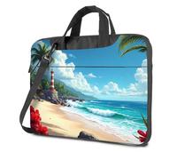 CDSS Laptop Backpacks Beach Paradise With Lighthouse And Palm Trees Laptop Bag Laptop Backpacks Black Bag(29x38cm)