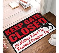 CDSS Man Cabe Decor Keep Gate Closed Noter What The Bearded Dragons Say Rug Funny Bar Decor Beer Decorations For Man Cave(40X60CM)