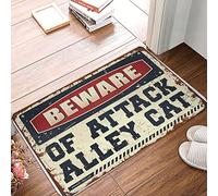 CDSS Mat In House Beware Of Attack Alley Cat Doormat Outside Fall Decor Decor For Bedroom(65X90CM)