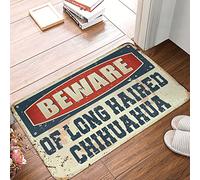 CDSS Mat In House Beware Of Long Haired Chihuahua Rug Outside Fall Decor Decor For Bedroom(40X60CM)