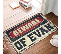 CDSS Men Cave Decor Beware Of Evan Doormat Outdoor Doormats Welcome Mats Funny(65X90CM)