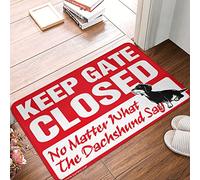 CDSS Men Cave Decor Keep Gate Closed Noter What The Dachshund Say Rug Outdoor Doormats Welcome Mats Funny(65X90CM)