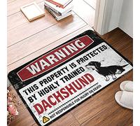 CDSS Men Cave Decor Warning This Property Is Protected By A Highly Trained Dachshund Rug Outdoor Doormats Welcome Mats Funny(50X80CM)