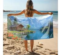 CDSS Microfiber Towel Mountain Cabin By The Lake In Spring Bath Towel Gym Towels Microfiber Hair Towel