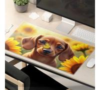 CDSS Mouse Pad Funny Work Sunflower Field With Butterfly On Dog'S Nose Mouse Pad Fun Desk Accessories Gaming