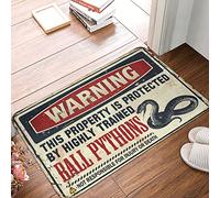 CDSS Outdoor Rug Doormat Warning This Property Is Protected By A Highly Trained Ball Pythons Rug Teen Room Decor Bar Stuff For Man Cave(40X60CM)