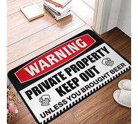 CDSS Outdoor Rug For Front Door Private Property Keep Out Unless You Brought Beer Rug Gamers Accessories Fall Front Door Mat(50X80CM)