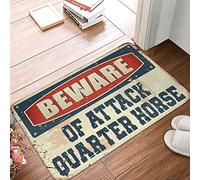 CDSS Outdoor Winter Rug Beware Of Attack Quarter Horse Rug Cool Stuff For Your Room Entry Mats Indoor Home(40X60CM)