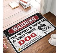 CDSS Outdoor Winter Rug Warning This Property Is Protected By A Highly Trained Dog Doormat Cool Stuff For Your Room Entry Mats Indoor Home(40X60CM)