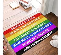 CDSS Outside Mats For Front Door Science Is Real Black Lives Matter Blm Love Rainbow Mat Doors For House Back Yard Decorations(65X90CM)