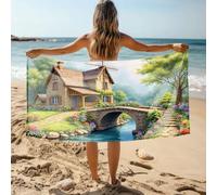 CDSS Pool Towels Cozy Cottage By The River Bath Towel Extra Large Bath Towels Cotton Towels