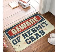 CDSS Welcome Mats For Front Door Funny Beware Of Hermit Crab Rug Outside Fall Decor Funny Bar Decor(65X90CM)