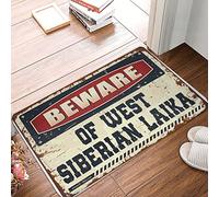 CDSS Welcome Mats For Front Door Funny Beware Of West Siberian Laika Doormat Outside Fall Decor Funny Bar Decor(50X80CM)