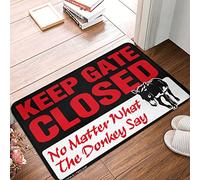 CDSS Welcome Mats Outdoor Fall Keep Gate Closed Noter What The Donkey Say Rug Funny Door Mats For Front Door Funny Front Door Ma(50X80CM)