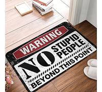 CDSS Welcome Rugs Front Door Indoor Warning No Stupid People Beyond This Point Rug Tiki Bar Decorations Funny Bar Decor(50X80CM)