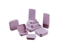 CDUENTAK 4-Pack Pink Mini Tin Box Portable Storage Container, Storage Box with Color Classification Stickers for Small Items, Jewelry, Pills, Candies, and Crafts (XL+L+M+S)