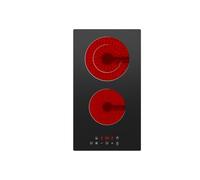 CDV 30cm Ceramic Hob 2 Rings 3200W Dual Ring Built-in Hardwired CDVER322 | Electric Hob with Touch Control Extendable Heating Zone 9 Power Levels Safety Lock 99min Timer 2 Cooking Zones Black Glass