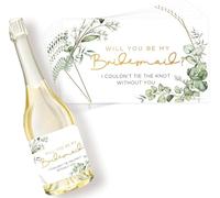 CDXHOME 10 Pack Bridal Party Mini Champagne Labels - 3.5" x 2" - Perfect Bridesmaid Proposal and Bridal Party Favors - Waterproof and Durable - fit Mini Champagne - Leaves