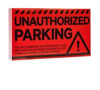 CDXHOME 100pcs Parking Violation Stickers - 5" x 8" Hard-to-Remove Towing Warning Labels for Private Parking Lot - Strong Adhesive Unauthorized Parking Decals for Illegal Vehicle Windows (Red)