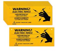 CDXHOME 10Pcs Electric Fence Warning Signs - Plastic Caution Danger Sign - No Touching or Climbing Sign for Farm, Pastures, Home, Yard, Warehouse - 10 x 4 Inch