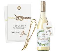 CDXHOME 10Pcs Gift Tags for Bridesmaid Proposal, Personalize Your Proposal Gifts,with Golden Strings & Gold-Foiled Text 'I Couldn't tie The Knot Without You' - 2.1" x 3.3"
