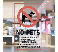 CDXHOME 2PACK No Pets Sign Clear Sticker - “No Pets, Service Animals Specifically Trained To Aid A Disabled Person Are Allowed To Enter” Polyester Decal, Indoor & Outdoor - 8 x 5 in